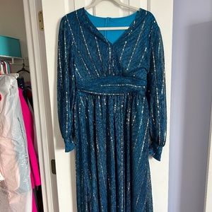 Summer Long Evening Gown in Teal Size 6